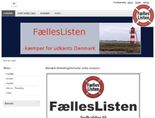 Tablet Screenshot of faelleslisten.dk